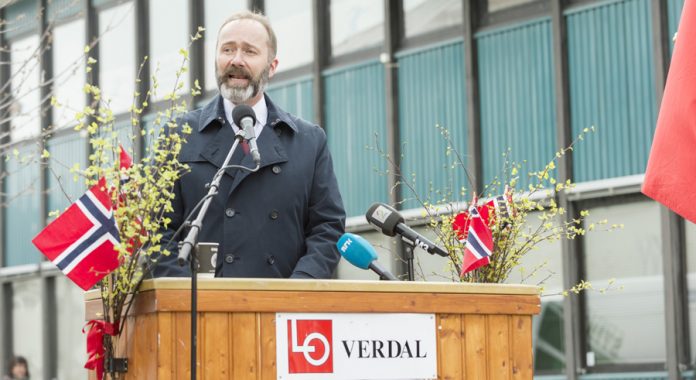 Tidligere Ap-nestleder Trond Giske holder hovedtalen i Verdal 1.mai.
