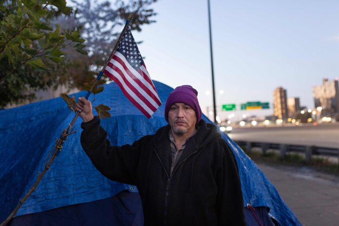 Native American tent camp spotlights homelessness, drug addiction