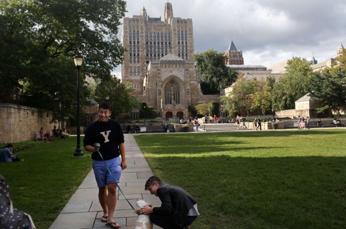 Students On Campus Of Yale University Watch Senate Hearing With Supreme Court Nominee Brett Kavanaugh And Dr. Christine Blasey Ford