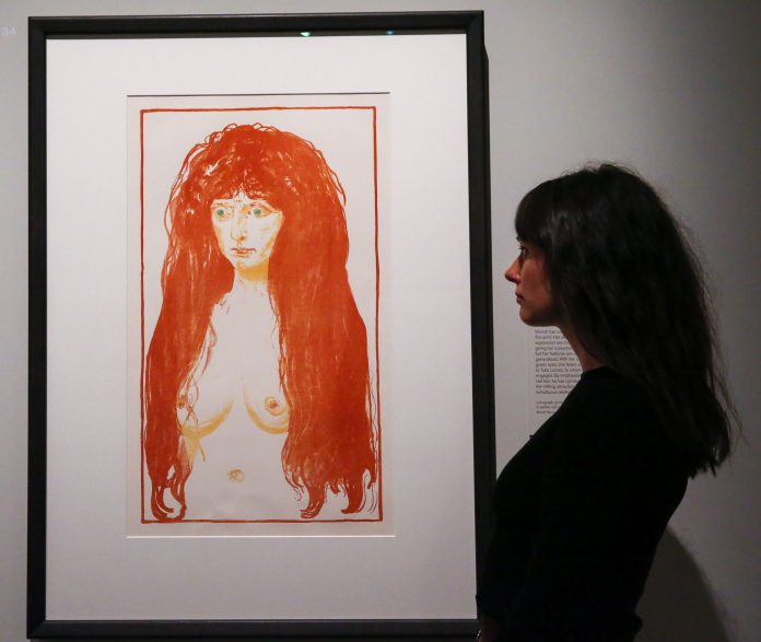 'Edvard Munch: love and angst' exhibition at The British Museum, London, UK - 08 Apr 2019