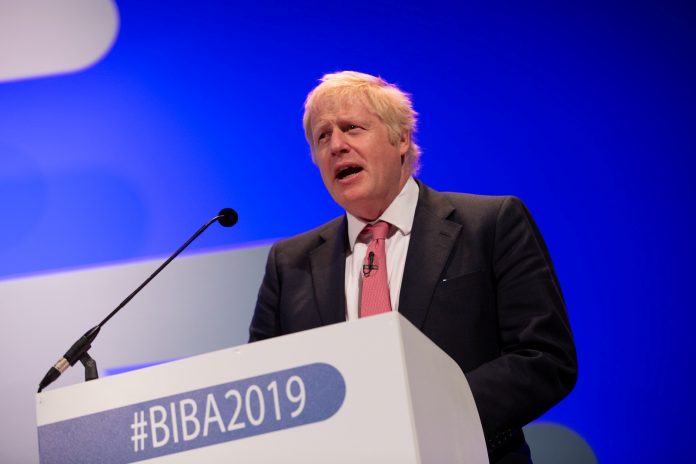 Boris Johnson at the 2019 British Insurance Brokers' Association (BIBA) conference in Manchester